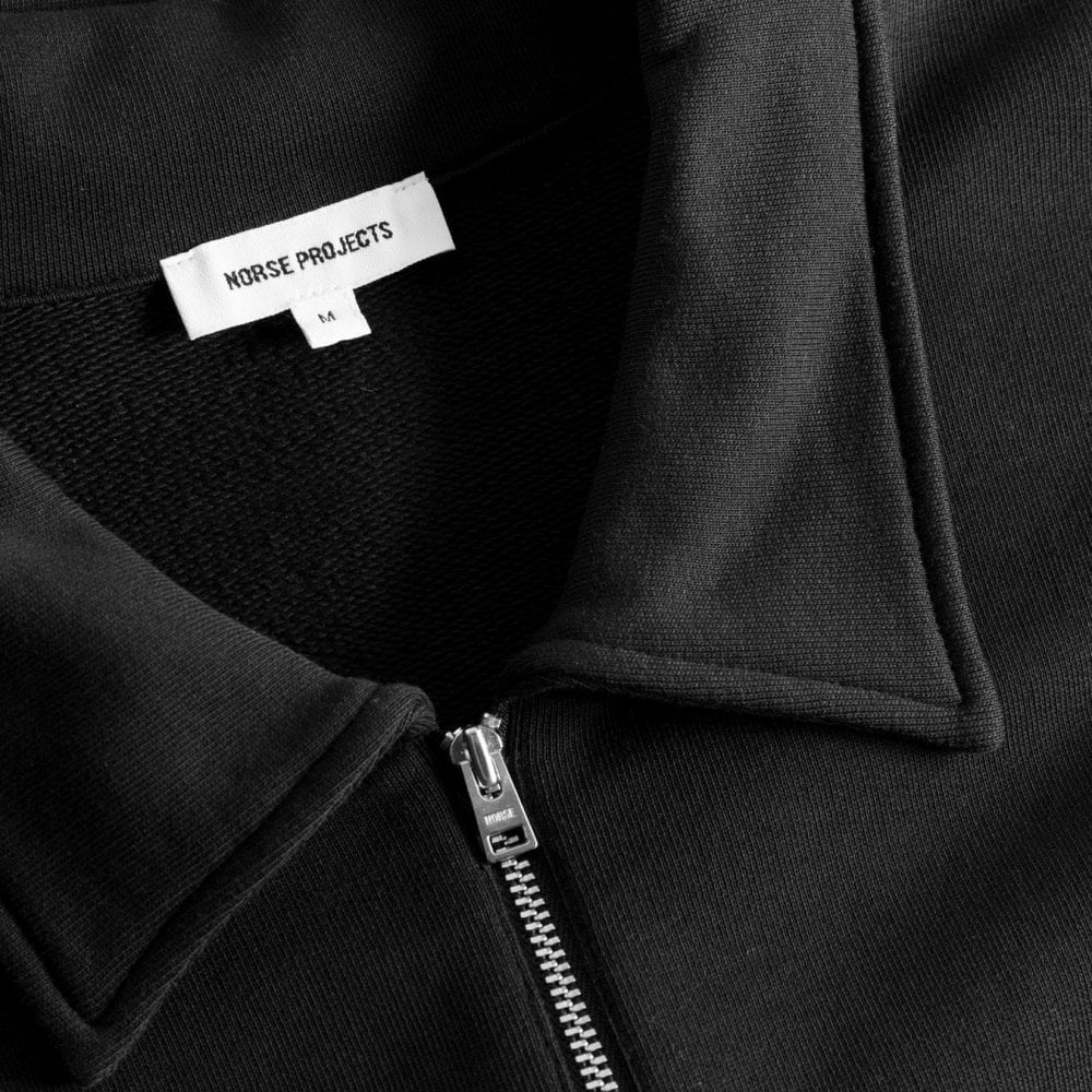 Ketel Relaxed Organic Norse Logo 1/2 Zip - Black - Image 3