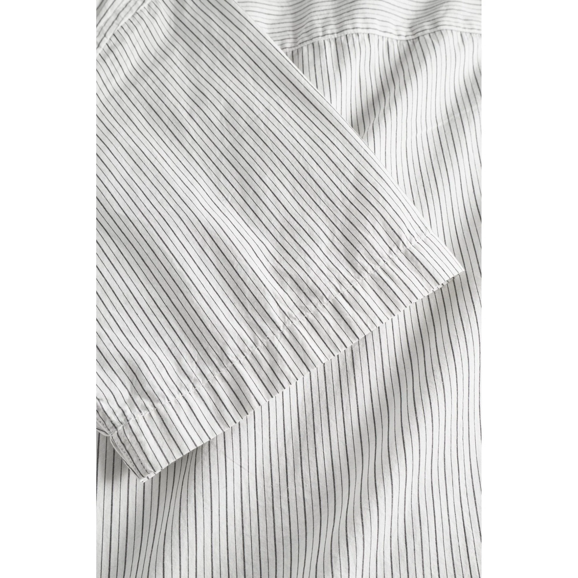 Mads Poplin Stripe SS Shirt - Ecru - Image 7