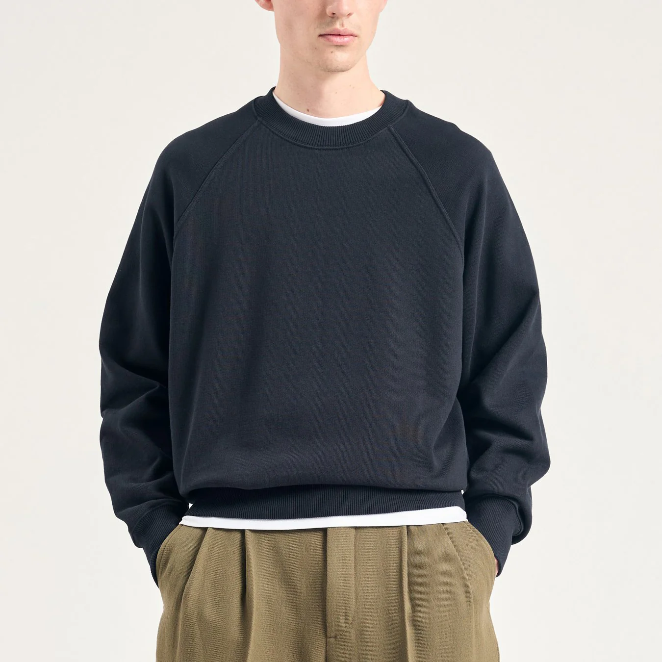Tyr Relaxed Organic Loopback Raglan Crew - Dark Navy - Image 2