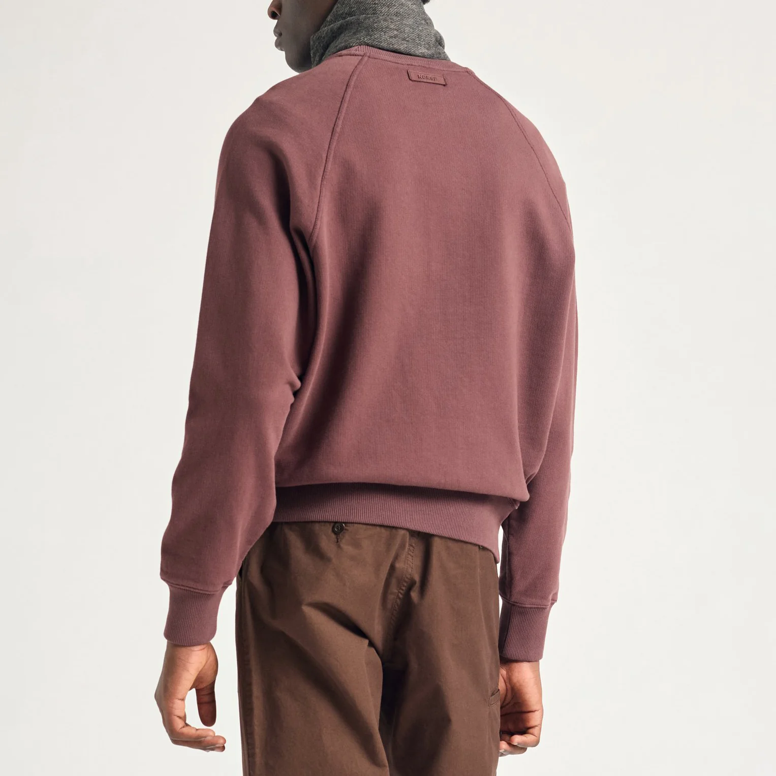 Tyr Relaxed Organic Loopback Raglan Crew - Mahogany - Image 3