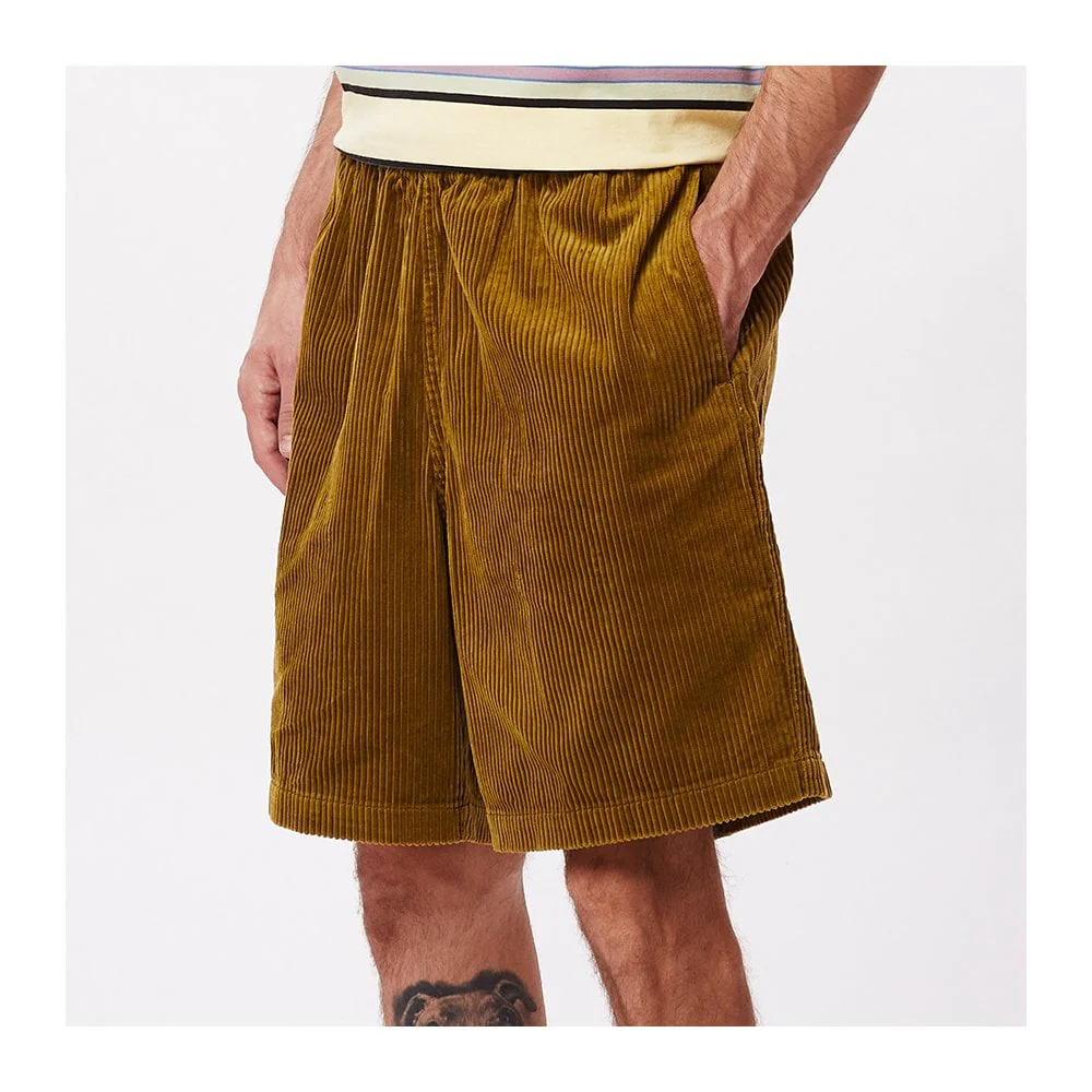 Easy Relaxed Corduroy Short - Olive Oil - Image 2