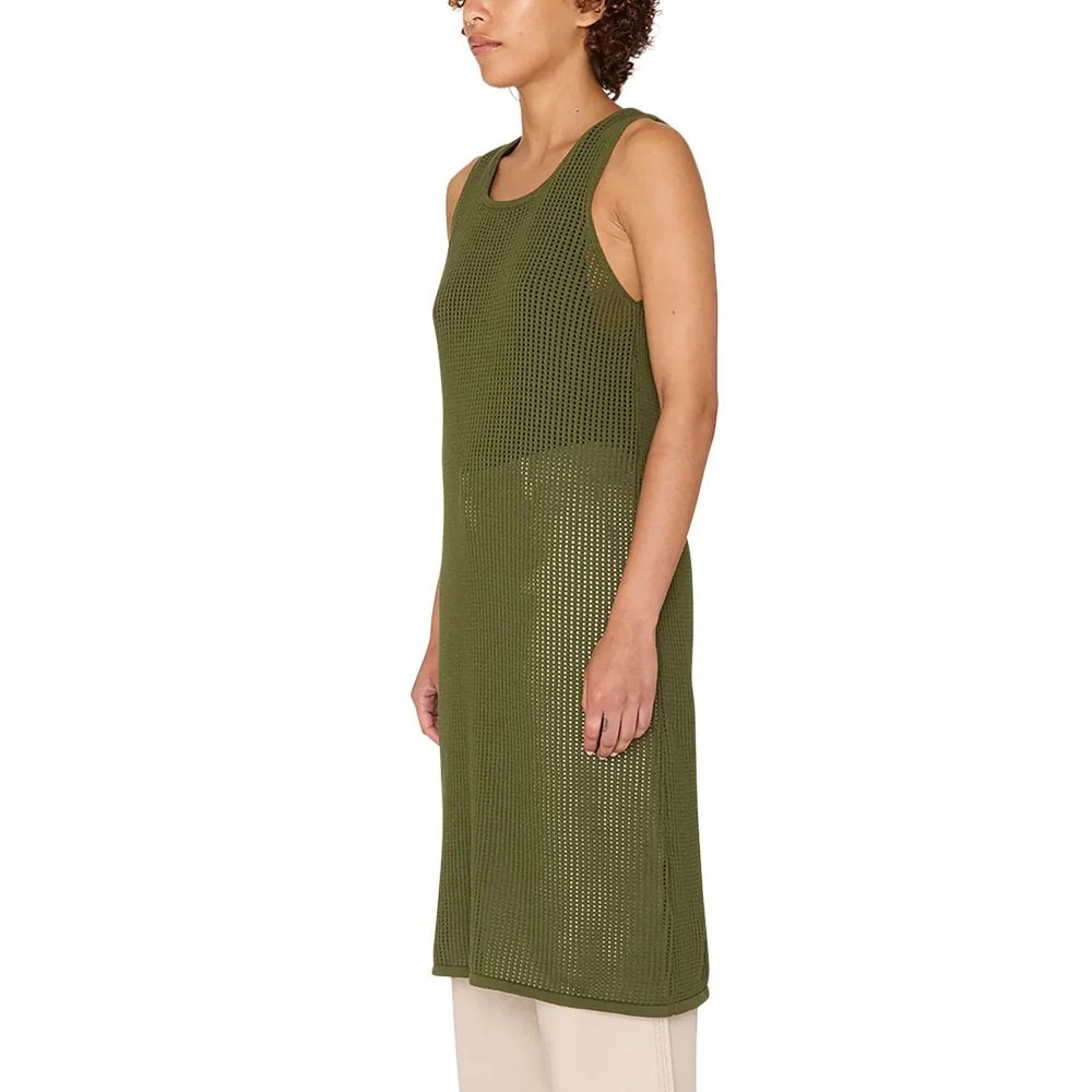 Minerva Open Stripe Dress, Olive - Image 3