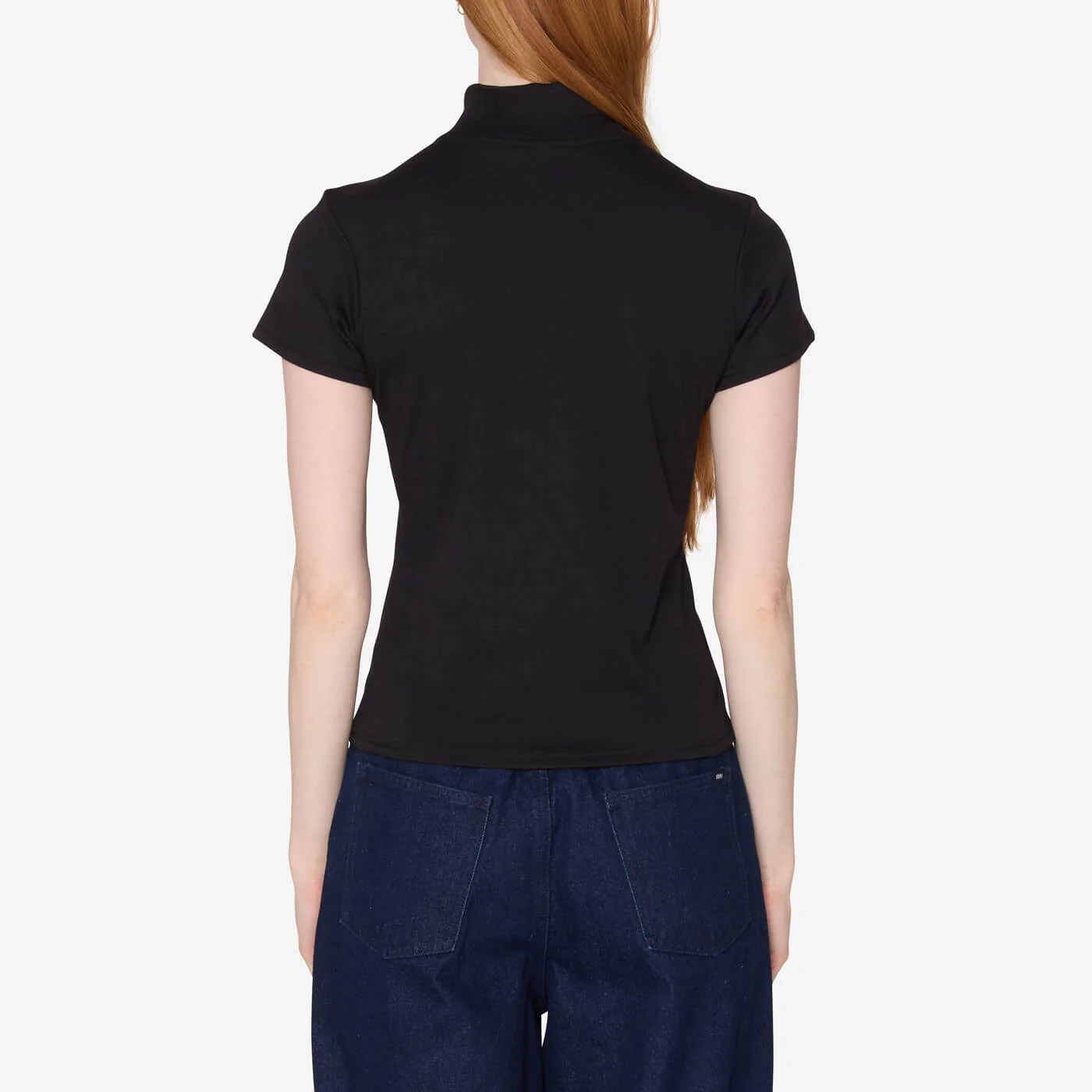 Women's Relay Mock Neck Neck SS - Black - Image 3