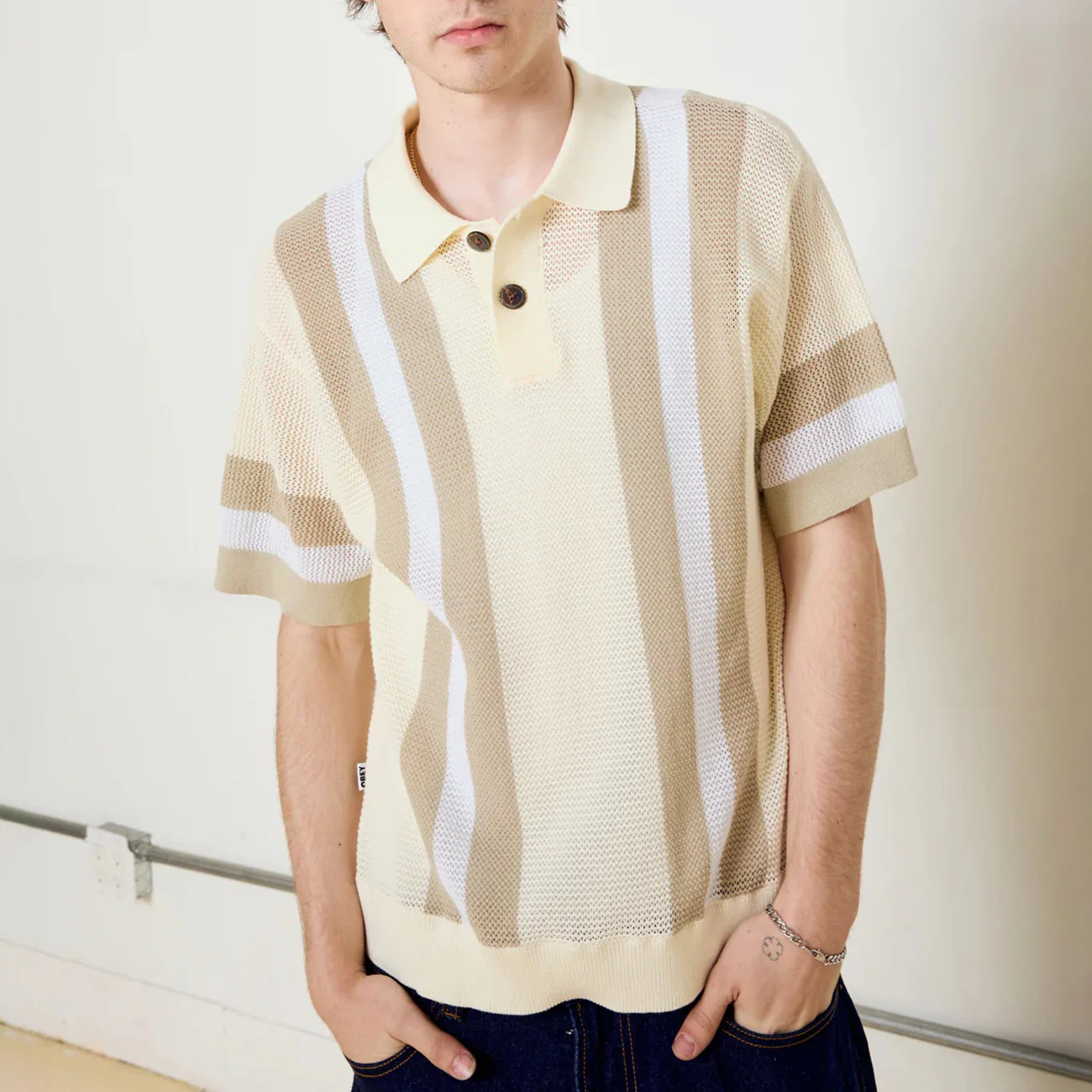 Seth Polo Sweater - Unbleached Multi - Image 3
