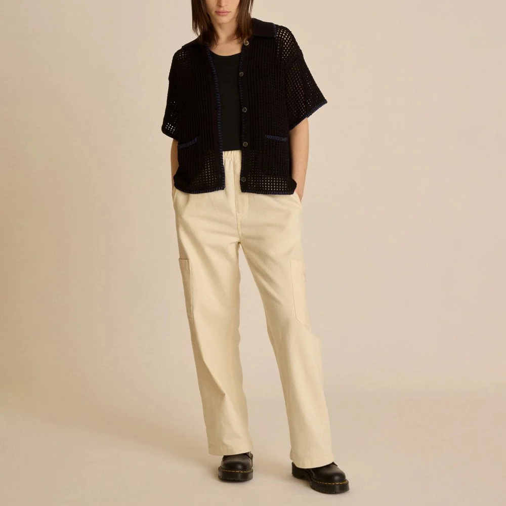 Women's Pilar Crochet S/S Cardigan - Black - Image 4