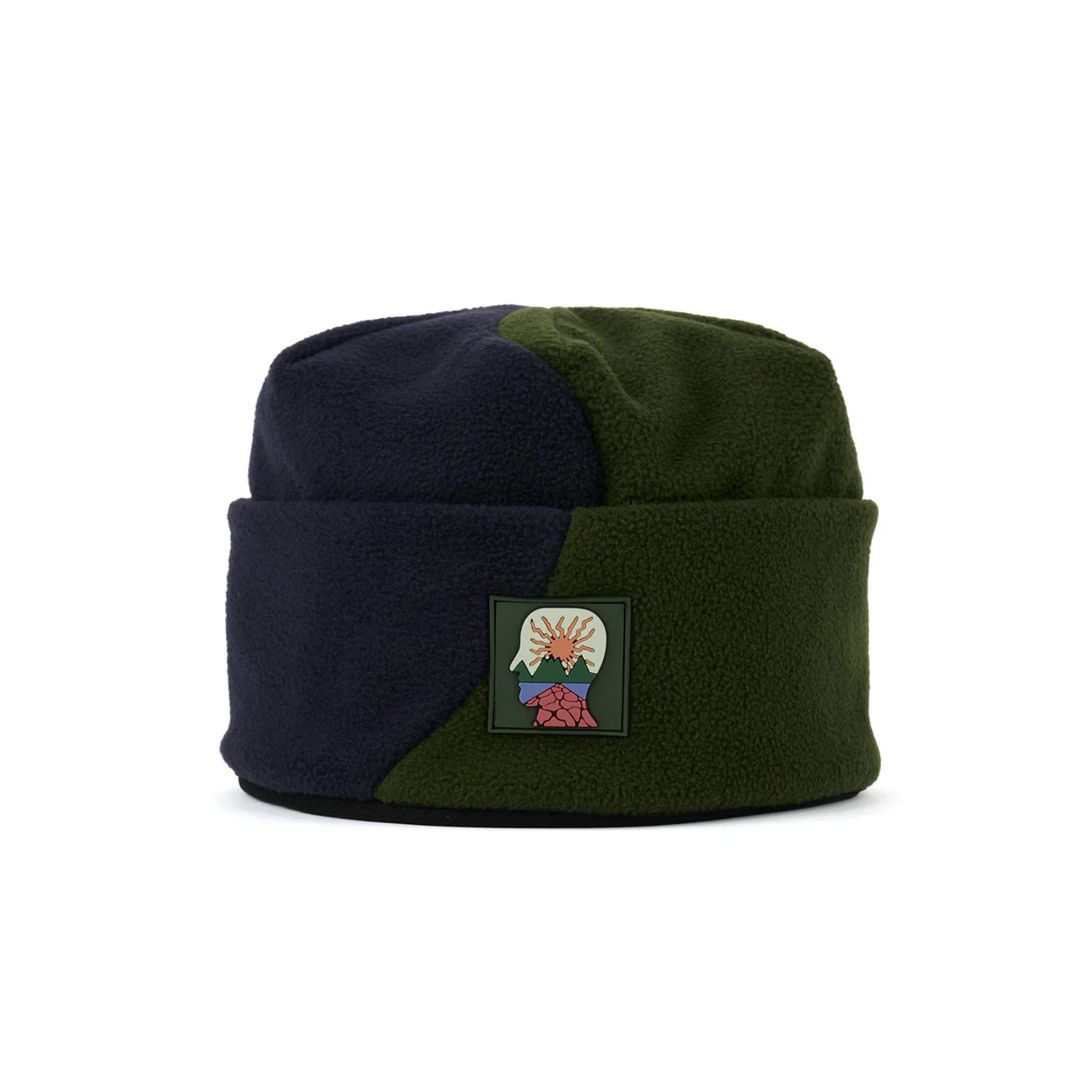Organic Panel Polar Fleece Beanie - Navy / Olive