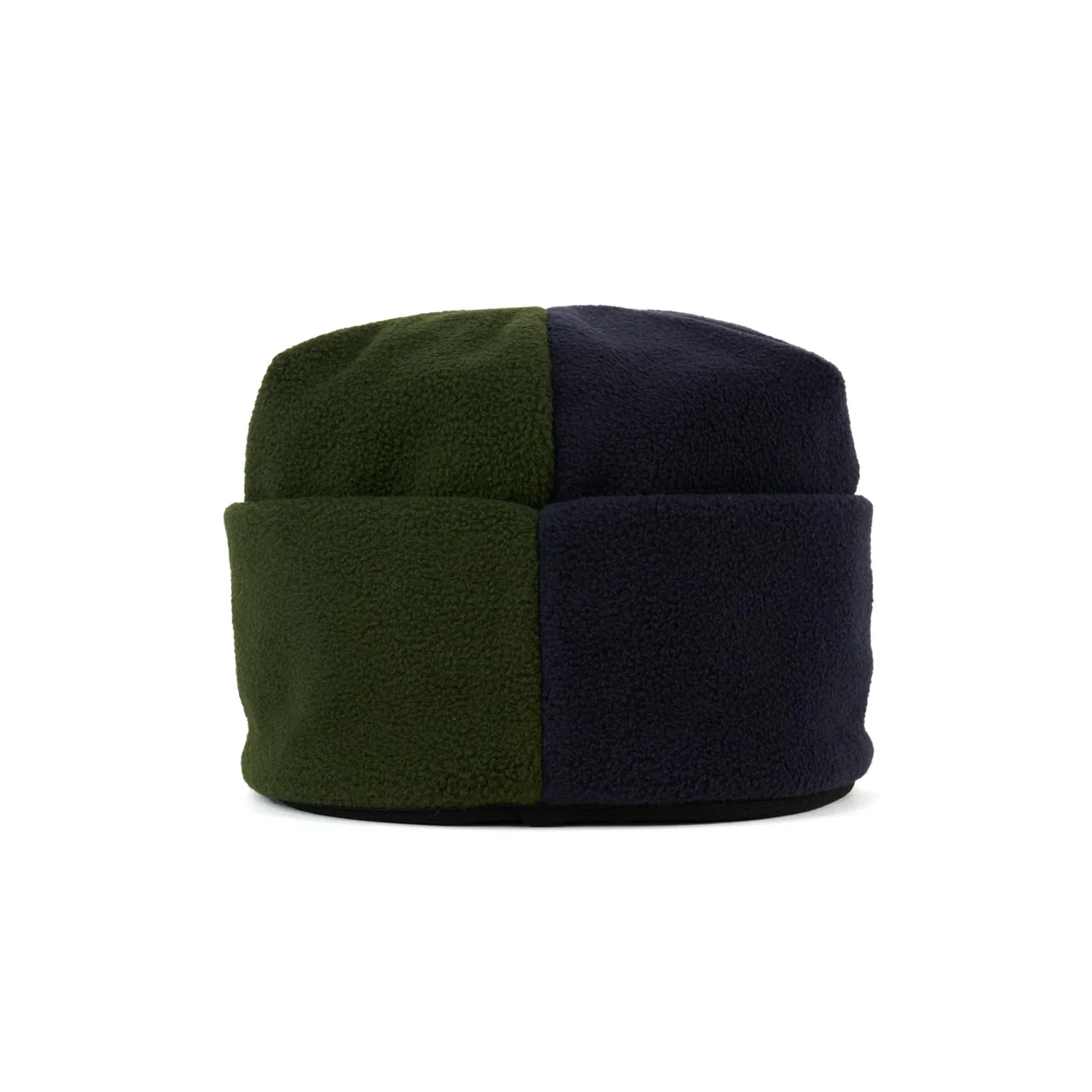 Organic Panel Polar Fleece Beanie - Navy / Olive - Image 2