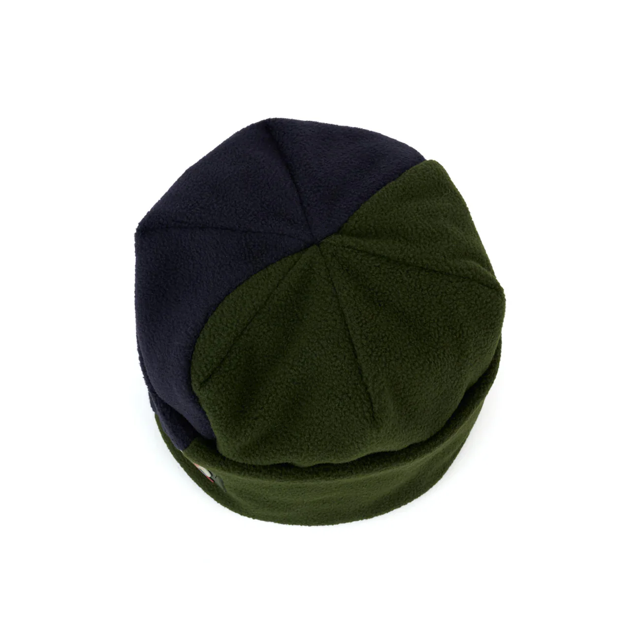 Organic Panel Polar Fleece Beanie - Navy / Olive - Image 3