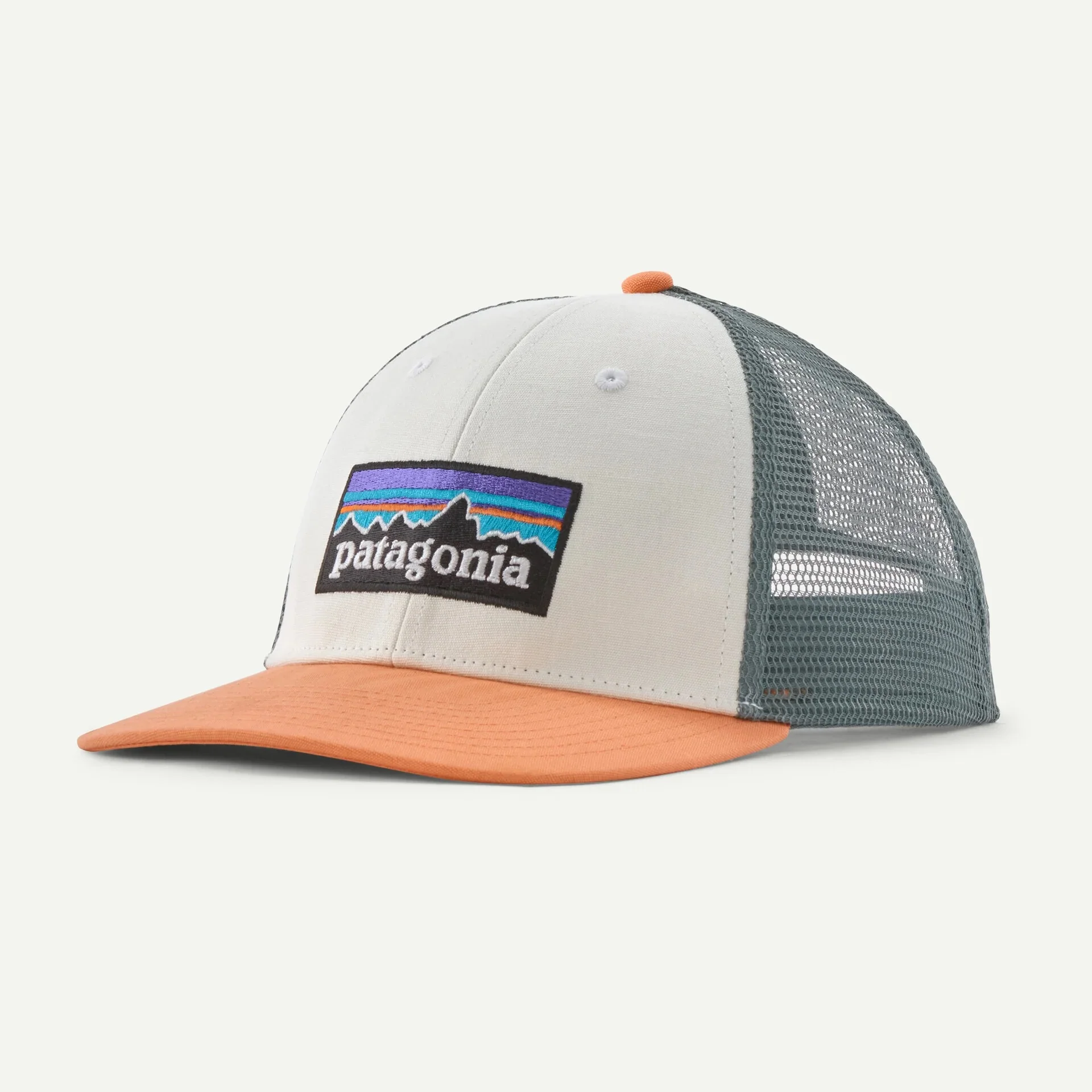 P-6 Logo LoPro Trucker Hat - White w/Peach Sherbet