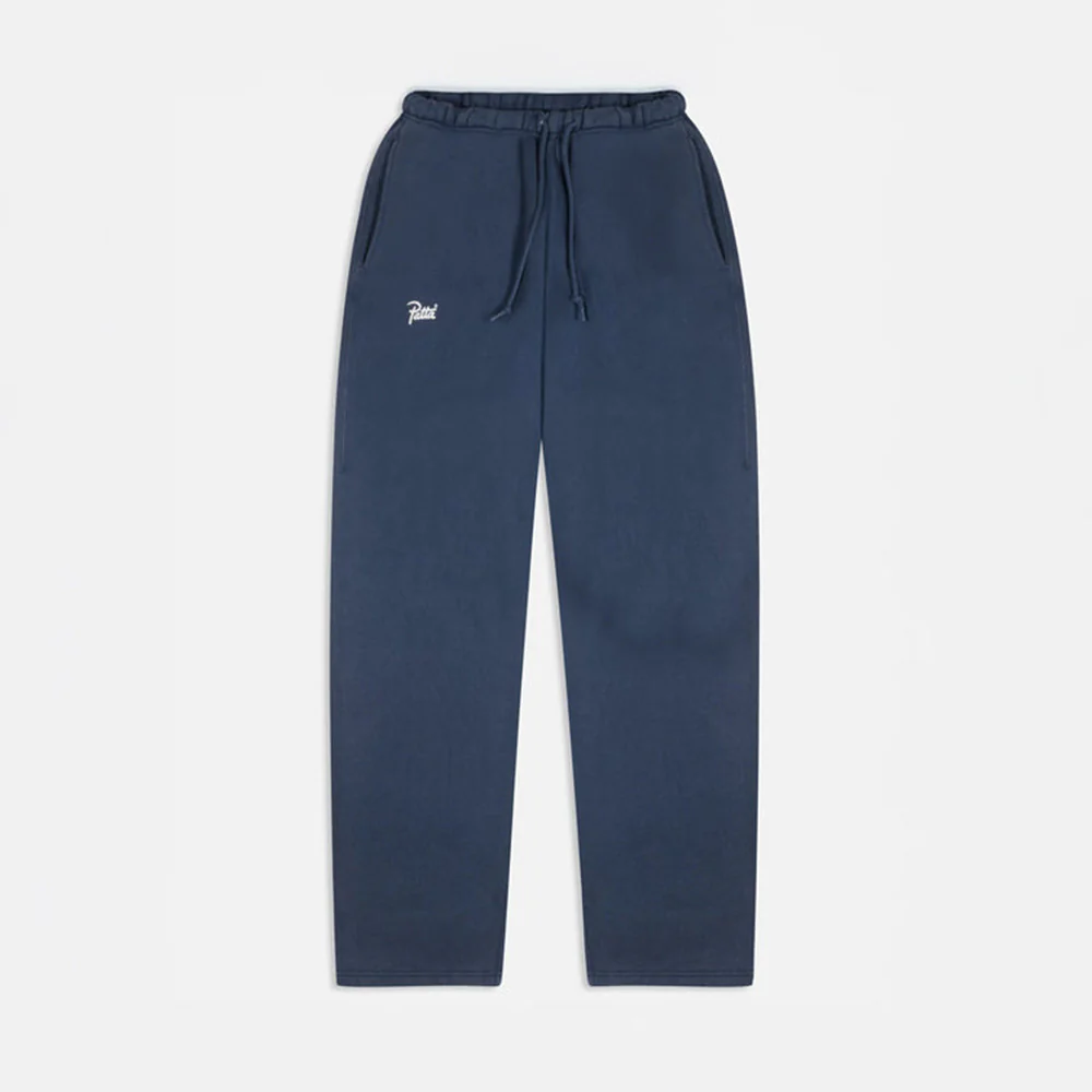 Classic Acid Washed Straight Leg Jogging Pants - Estate Blue