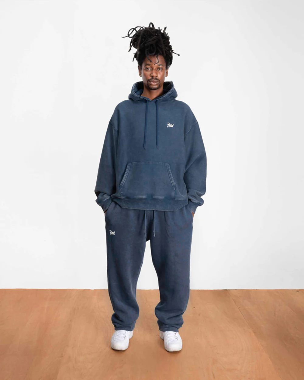 Classic Acid Washed Straight Leg Jogging Pants - Estate Blue - Image 6