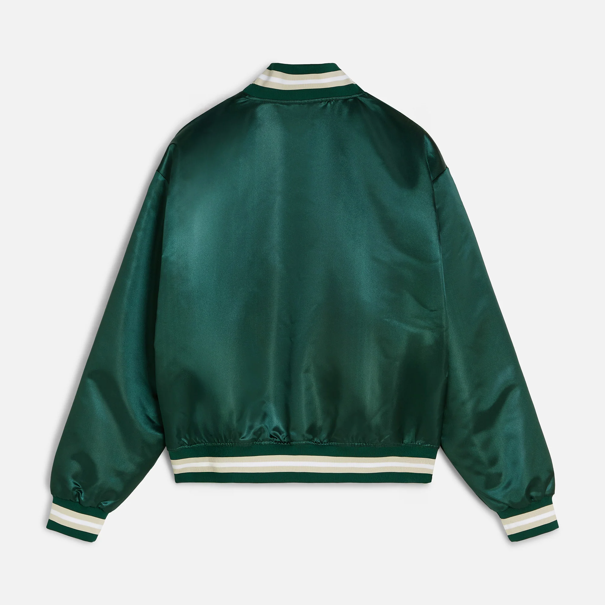 Script Logo Satin Varsity Jacket - Bistro Green - Image 3