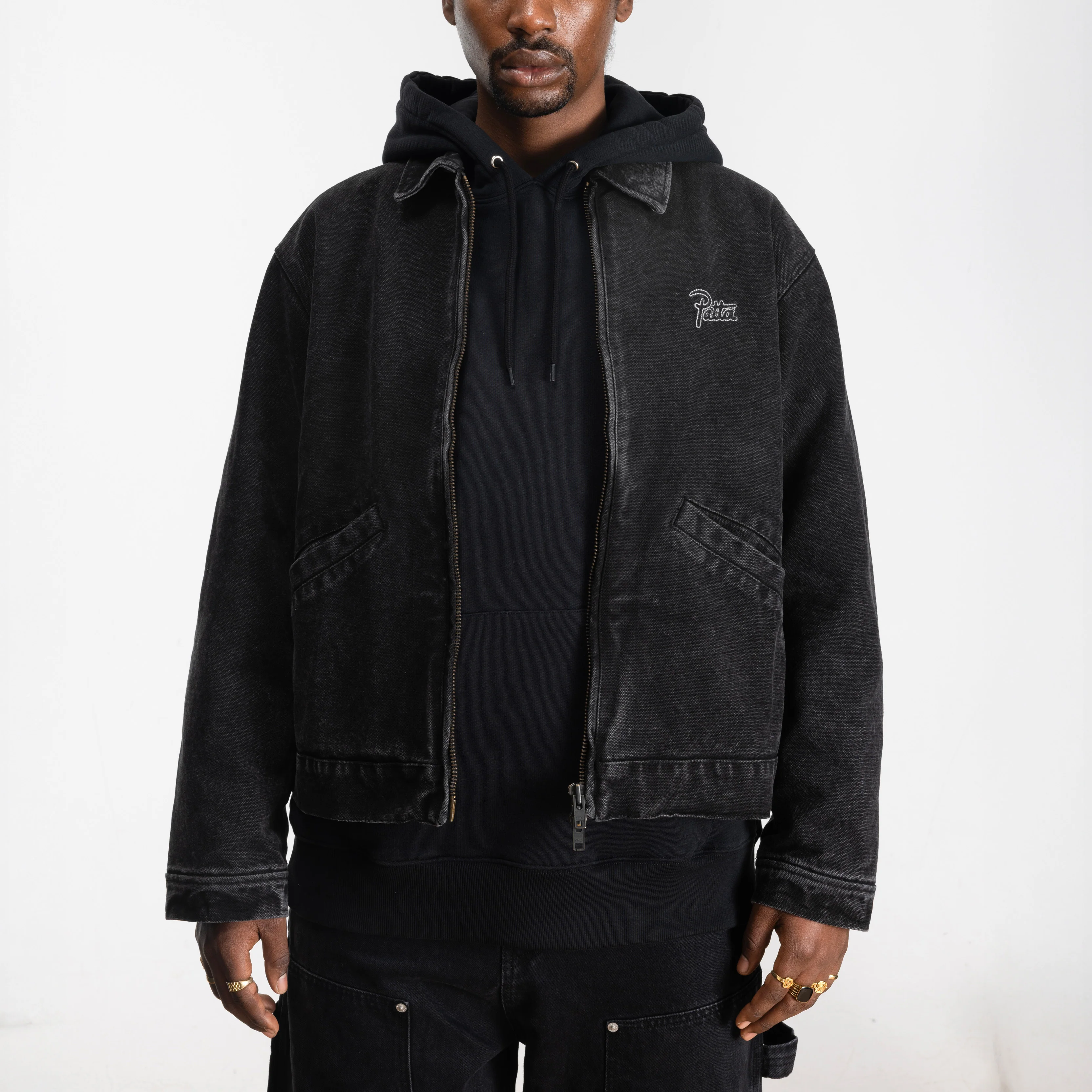 Washed Canvas Jacket - Black - Image 5