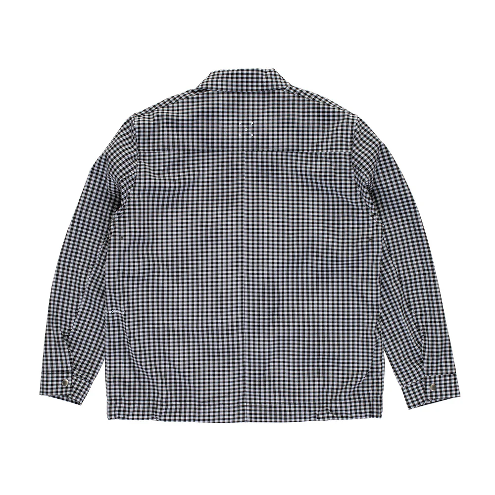 Gingham Boxer Overshirt - Black / Off White - Image 2