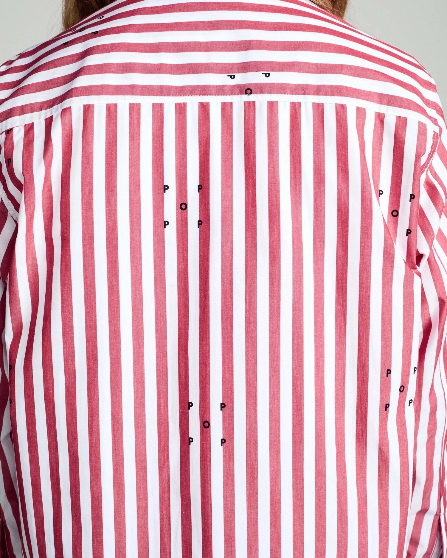 Logos Stripe Shirt - Earth Red / White - Image 5
