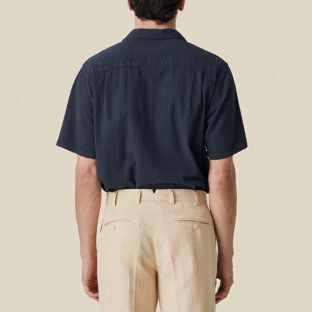 Atlantico Camp Collar Shirt - Navy - Image 2