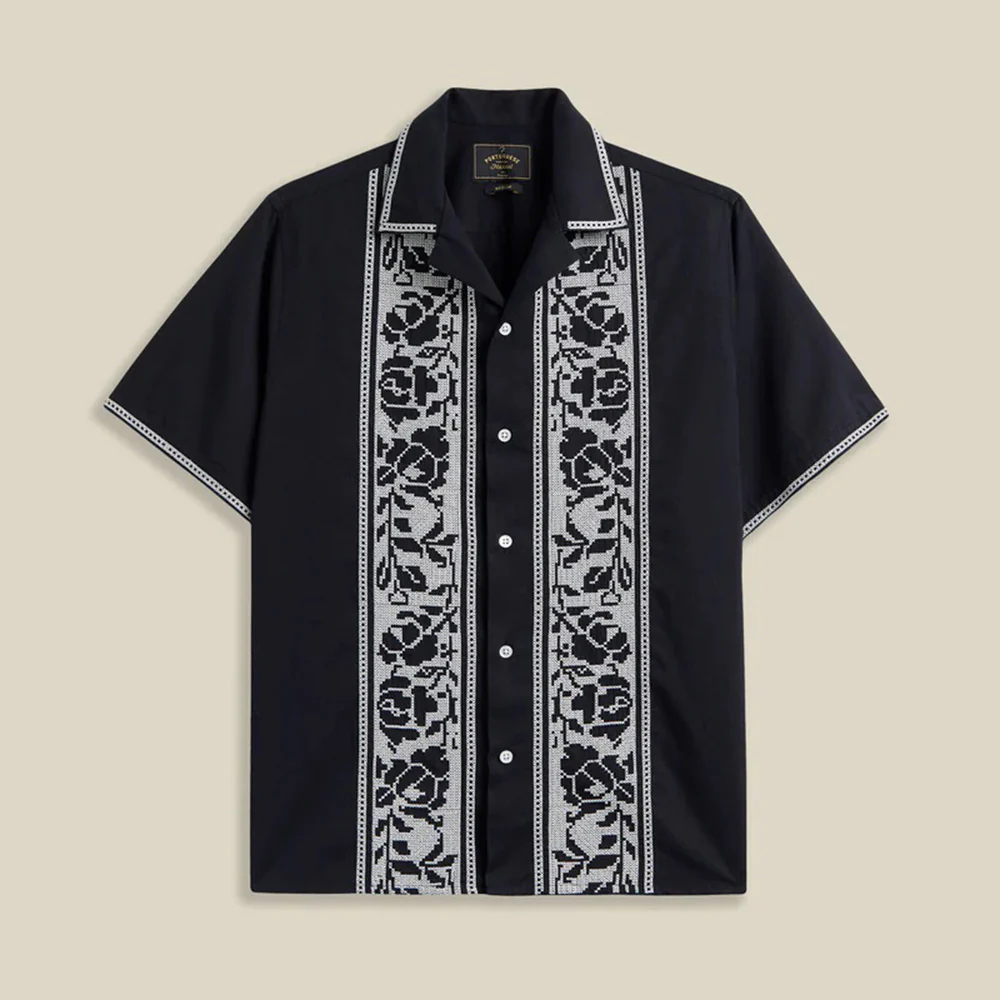 Cross Stitch Shirt - Black