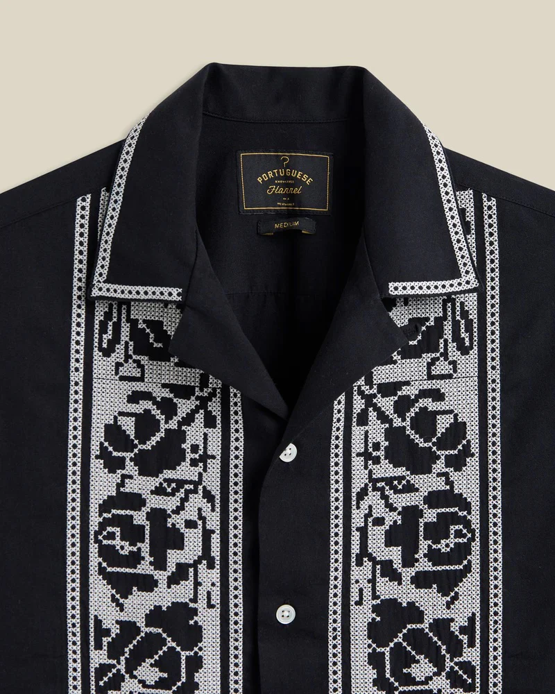 Cross Stitch Shirt - Black - Image 2