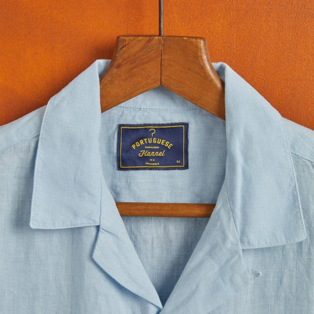 Linen Camp Collar Shirt 24 - Sky - Image 2