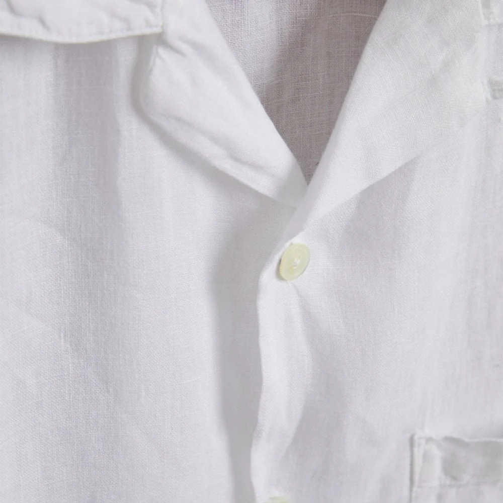 Linen Camp Collar Shirt 25 - White - Image 4