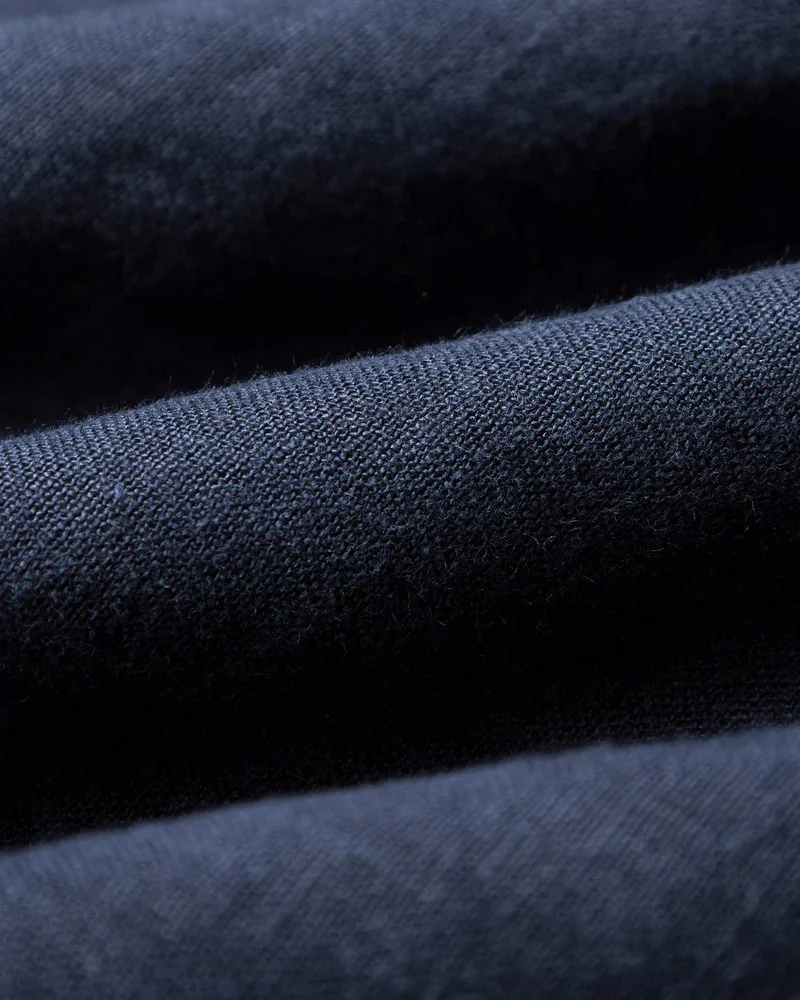 Linen Camp Collar Shirt - Navy - Image 4