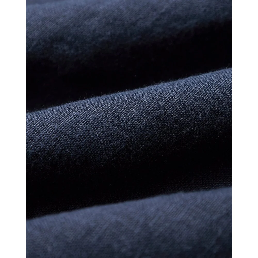 Linen Camp Collar Shirt - Navy - Image 4
