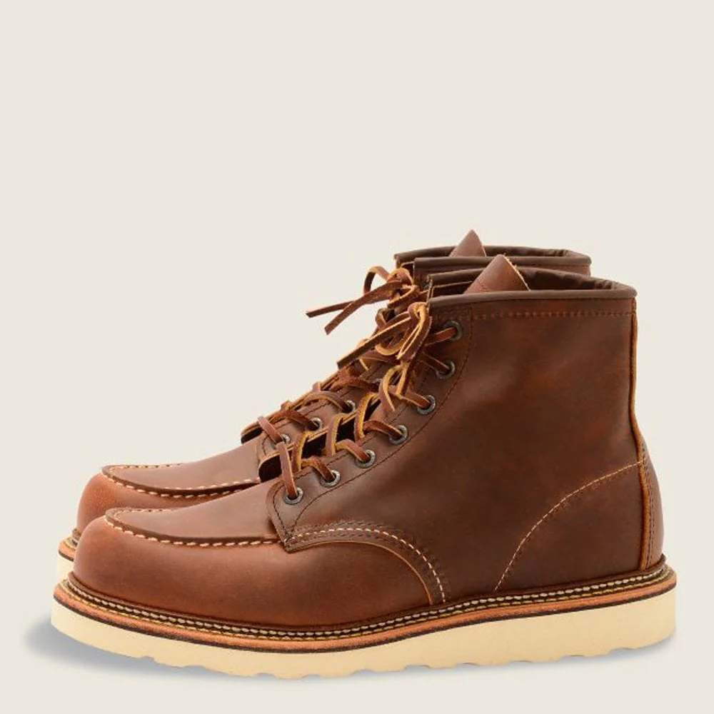 1907 Men's 6" Classic Moc Toe Boot - Copper Rough & Tough Leather - Image 4