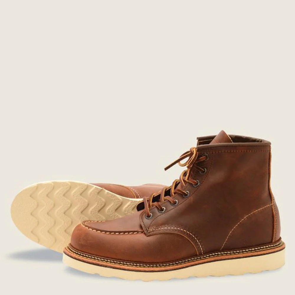 1907 Men's 6" Classic Moc Toe Boot - Copper Rough & Tough Leather - Image 5