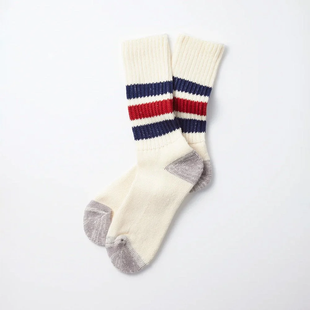 Coarse Ribbed Oldschool Socks - Navy / Dark Red