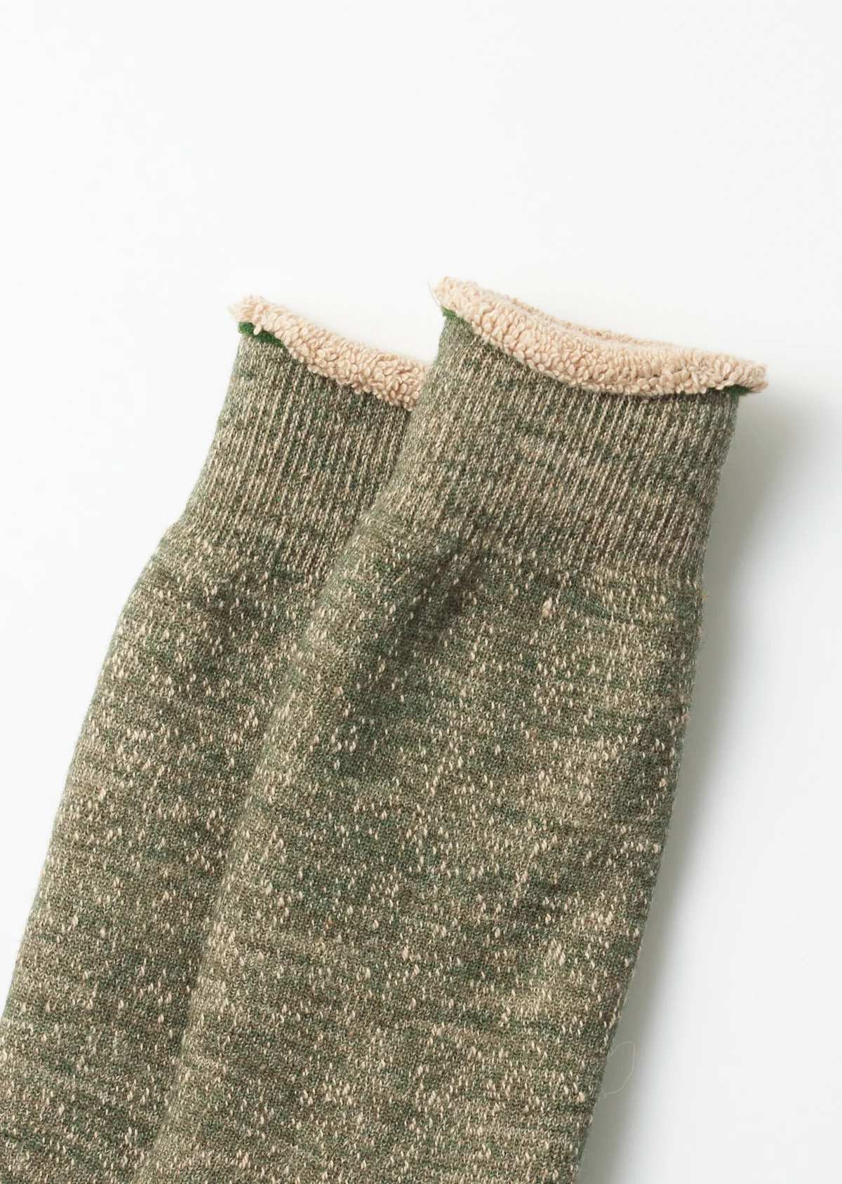 Double Face Crew Socks - Green / Brown - Image 4