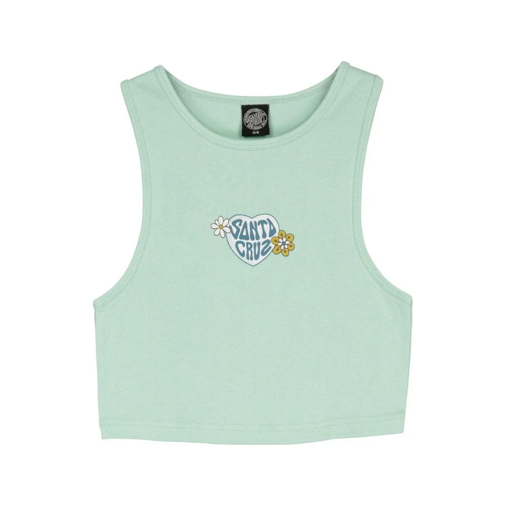 Women's Balloon Heart Front Tank Top - Fresh Mint