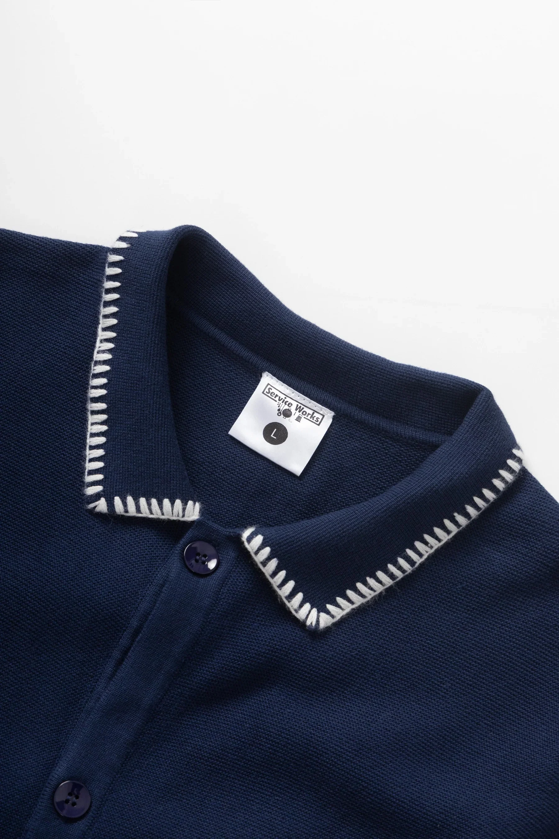 Blanket Stitch Knit - Navy - Image 3