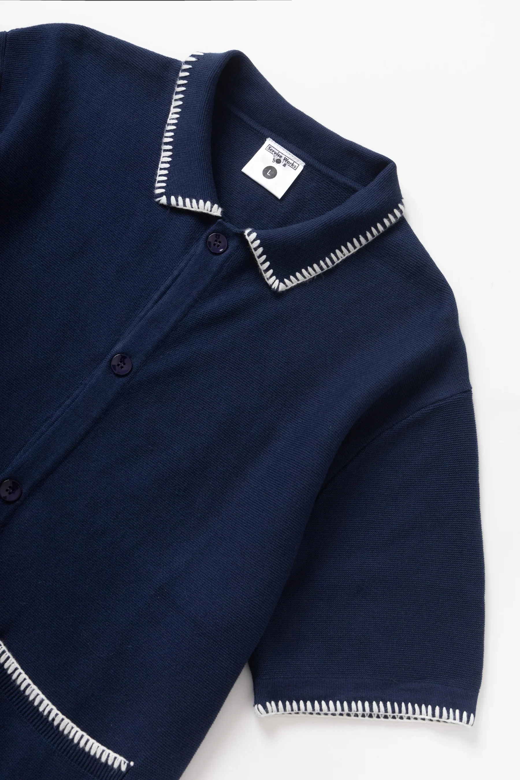 Blanket Stitch Knit - Navy - Image 5