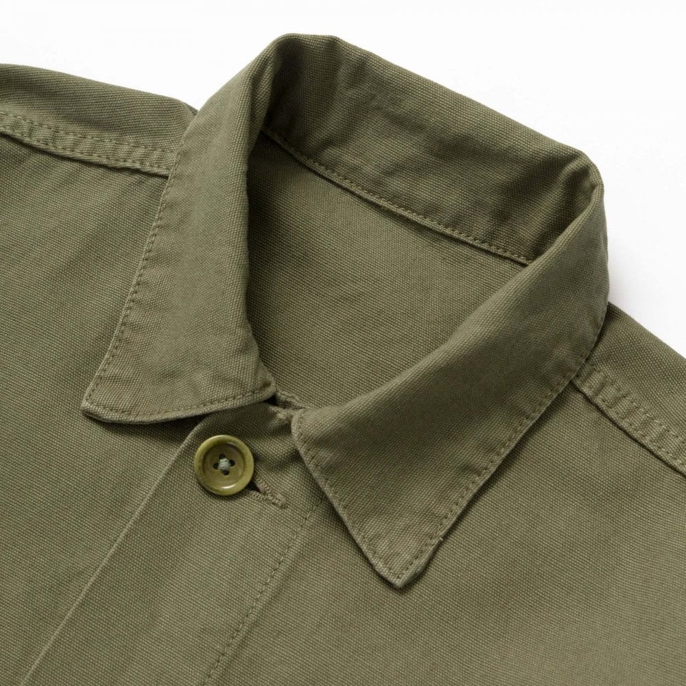 Canvas Chore Shirt - Olive - Image 3