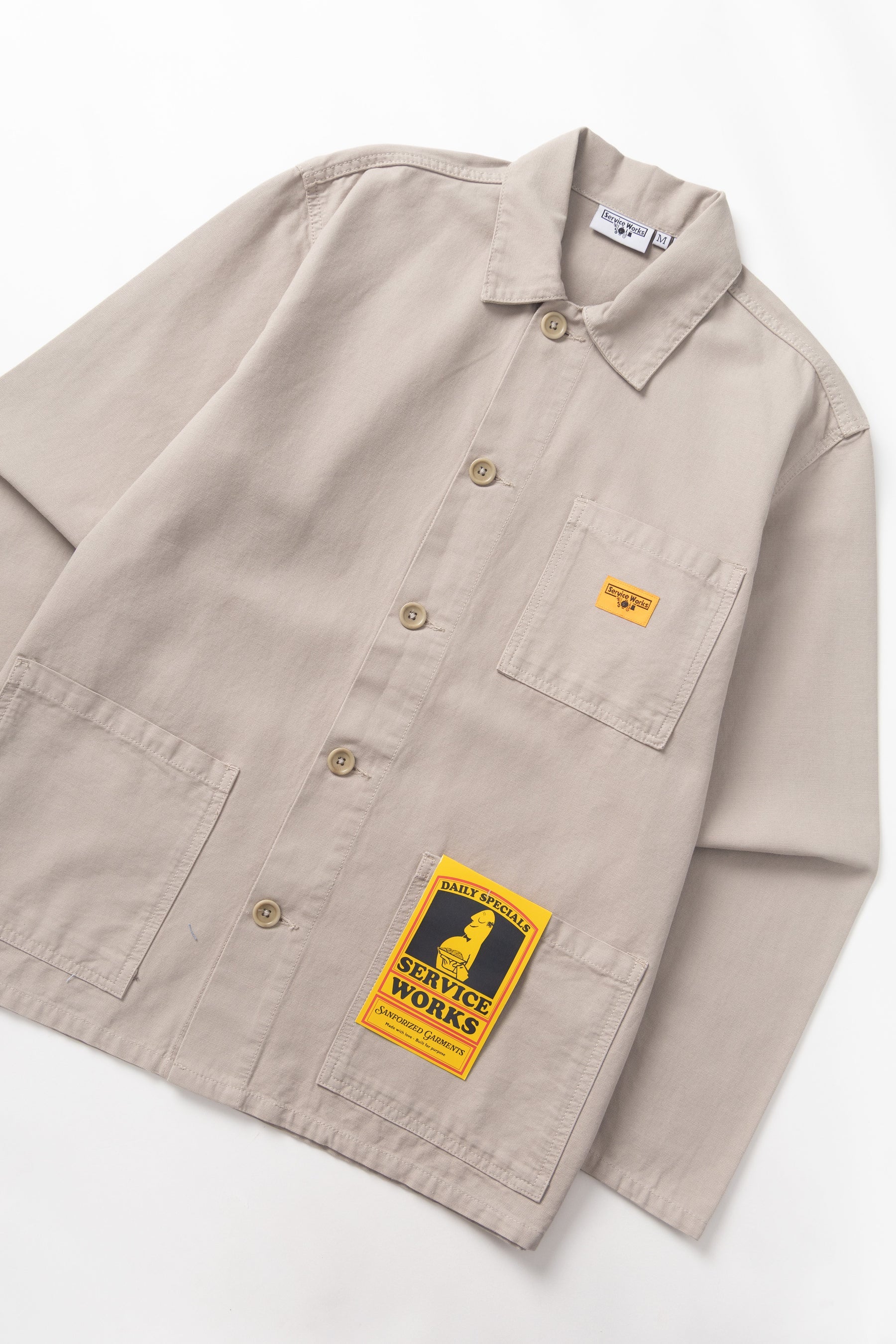 Canvas Chore Shirt - Stone - Image 7