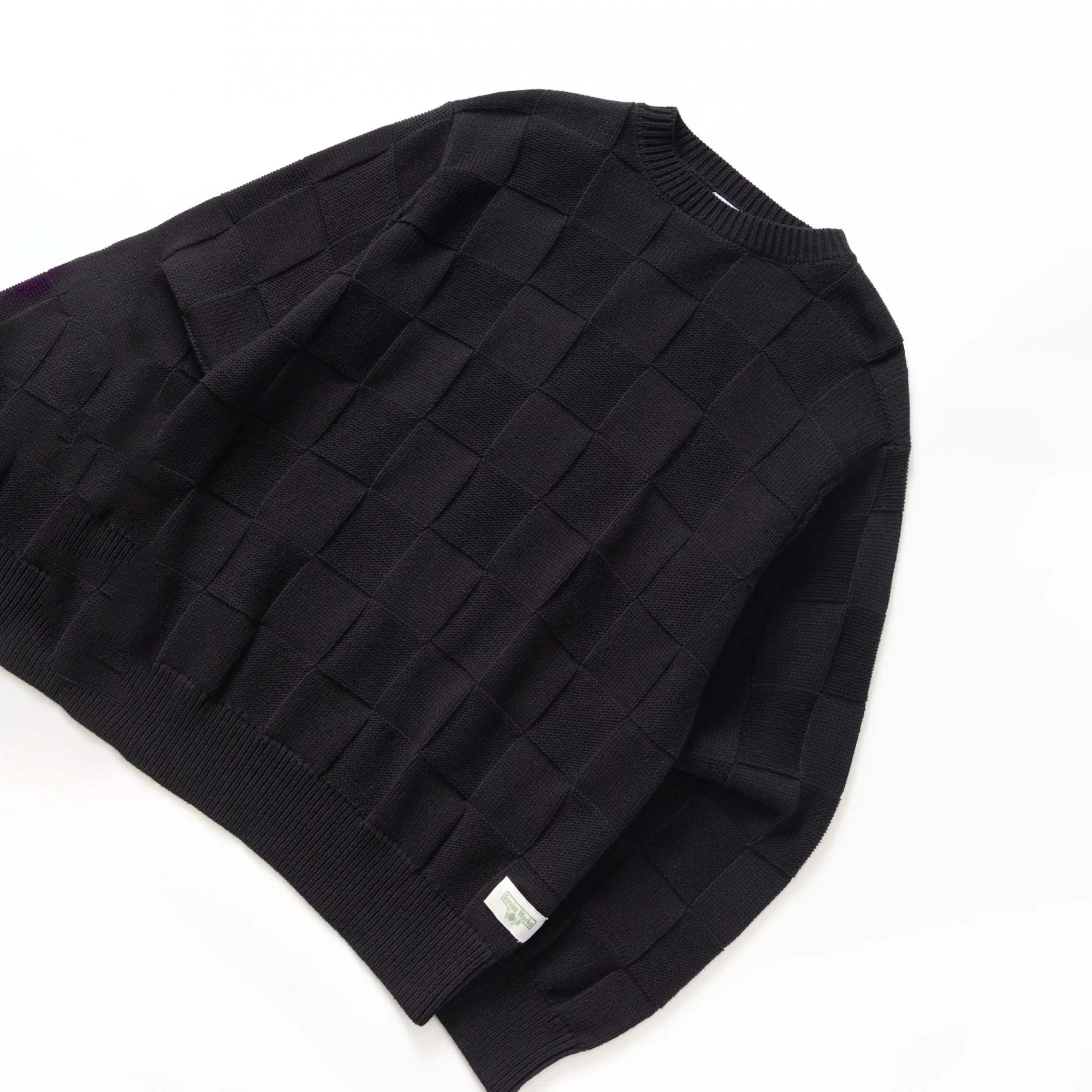 Check Knit Crewneck - Black - Image 2