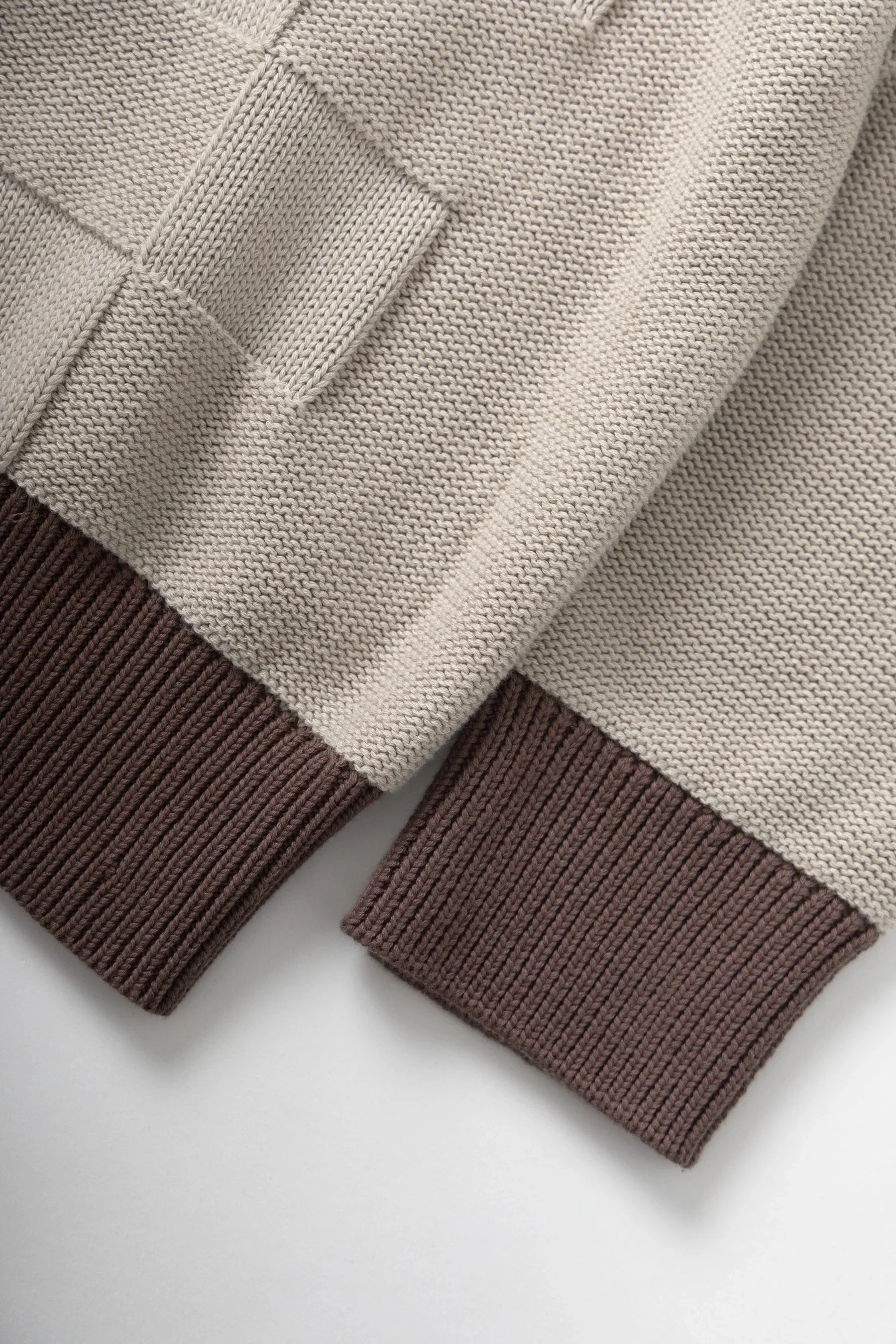 Check Panel Cardigan - Mushroom - Image 4