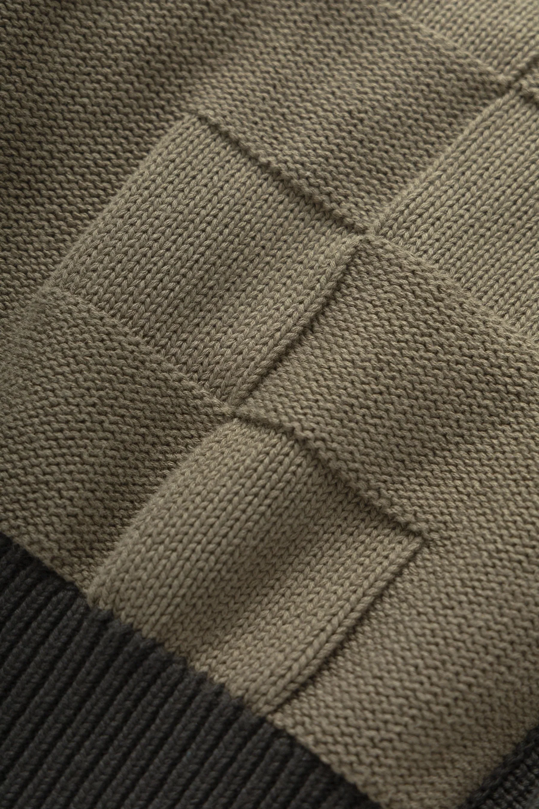 Check Panel Cardigan - Olive - Image 4