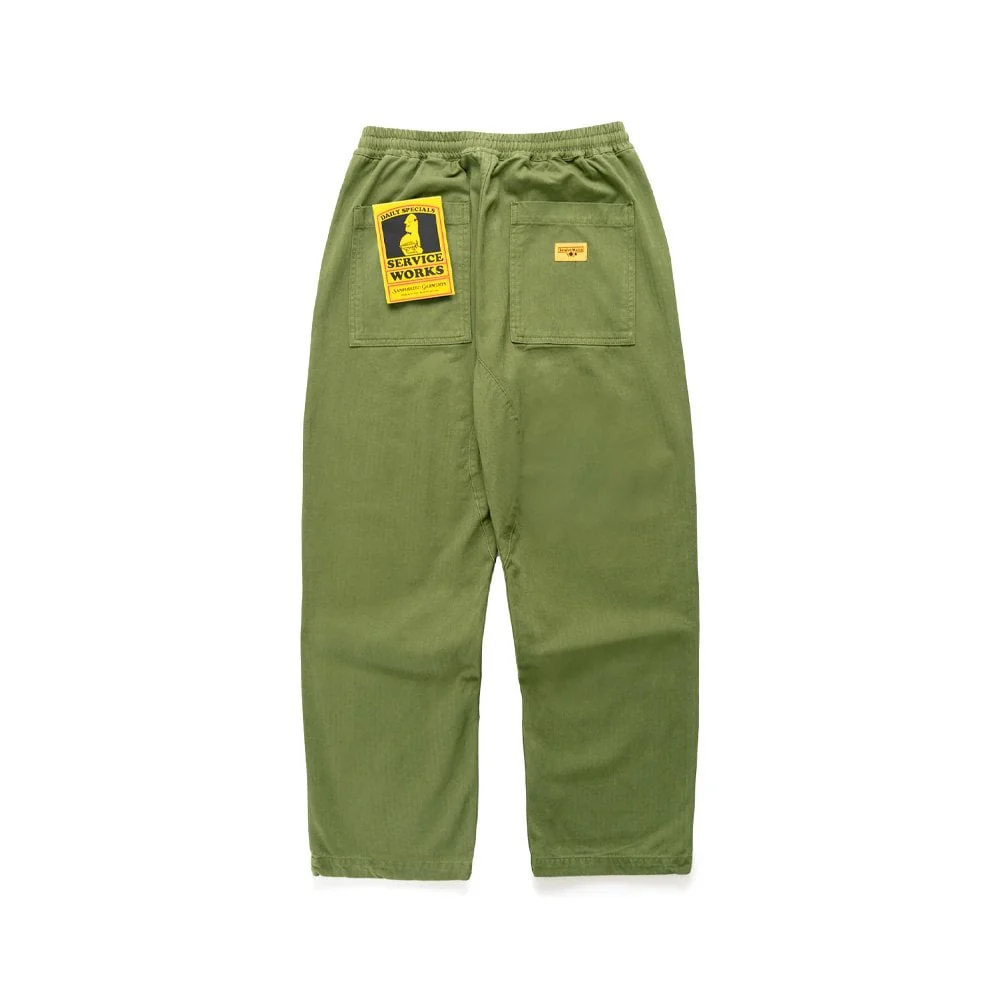 Herringbone Chef Pants - Pesto - Image 2