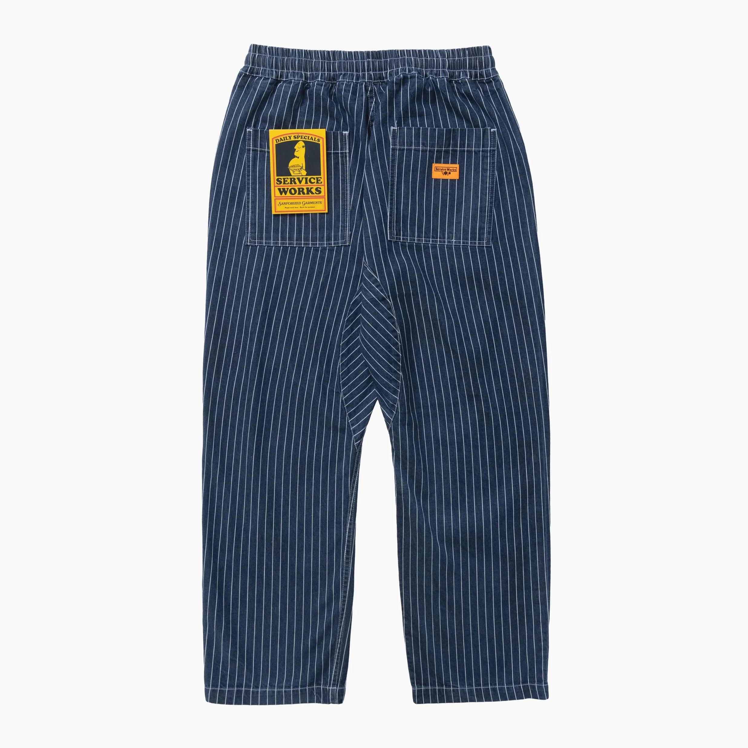 Pinstripe Denim Chef Pants - Indigo - Image 2