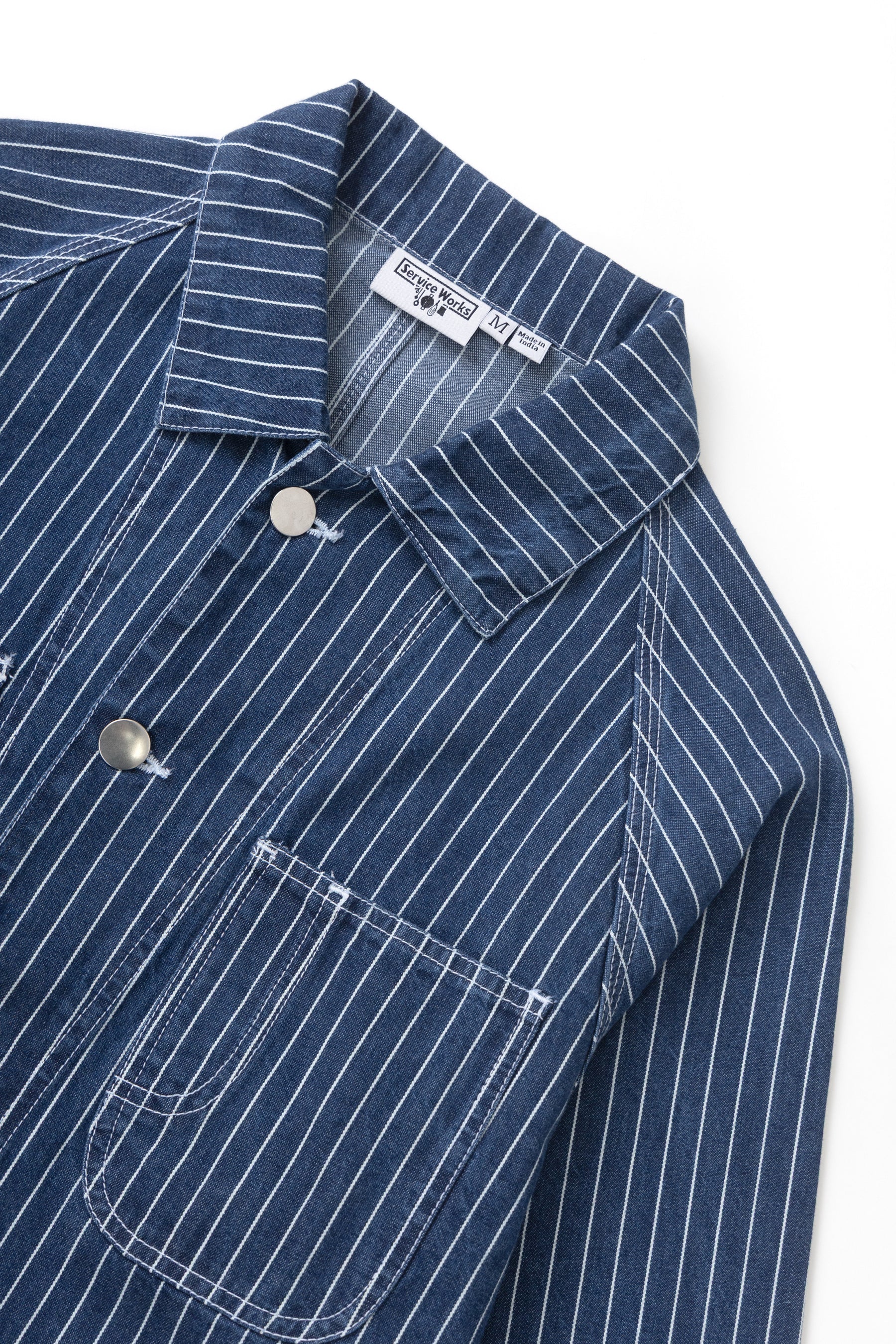 Pinstripe Denim Coverall 2.0 - Indigo - Image 7