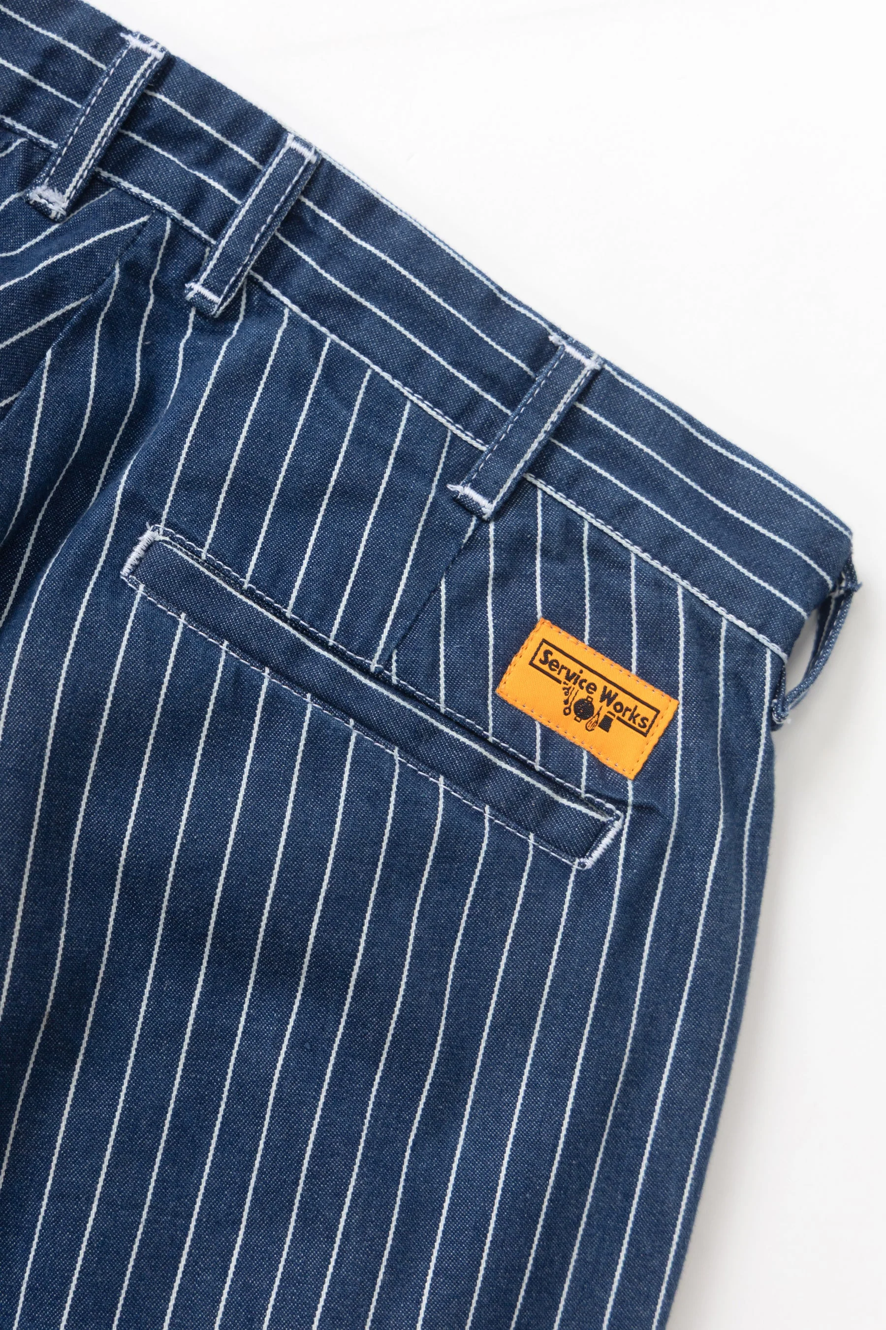 Pinstripe Denim Part Timer Shorts - Indigo - Image 5