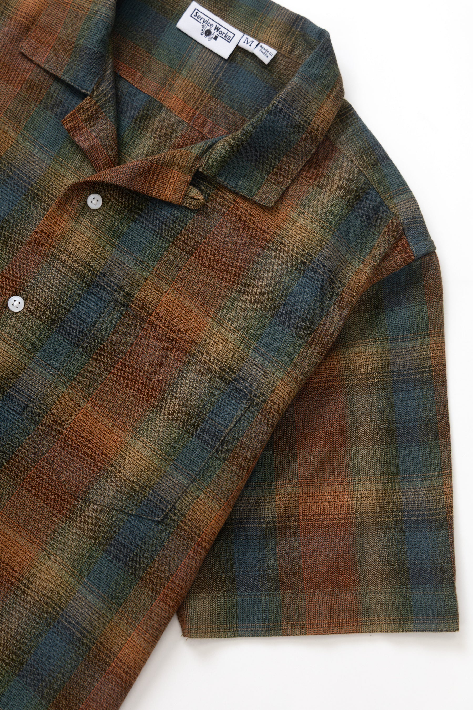 Plaid Resort Shirt - Brown - Image 5