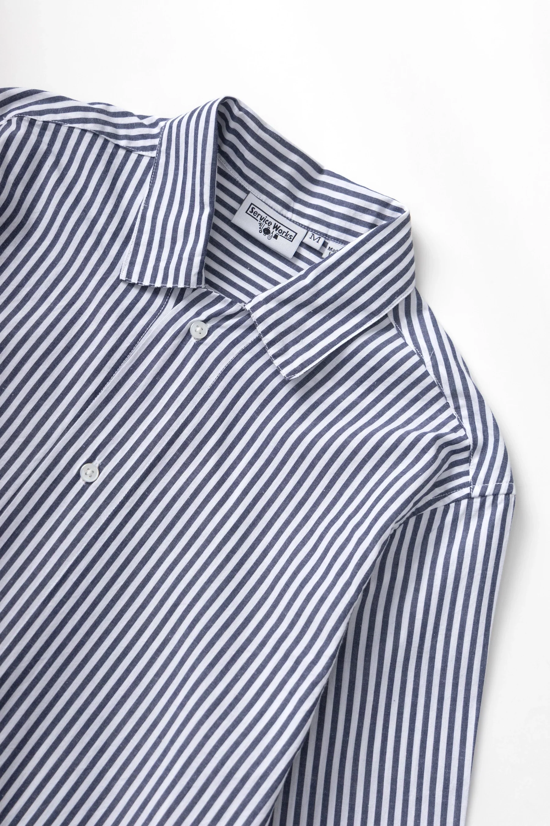 Poplin Stripe Waiter Shirt - Royal - Image 2