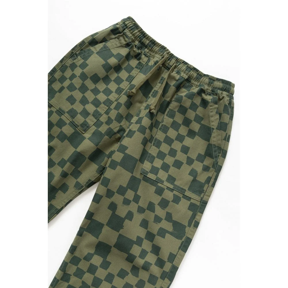 Printed Chef Pant - Olive Checker - Image 3