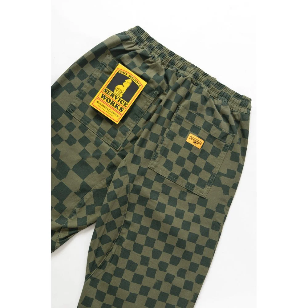 Printed Chef Pant - Olive Checker - Image 5