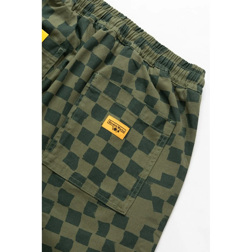 Printed Chef Pant - Olive Checker - Image 6
