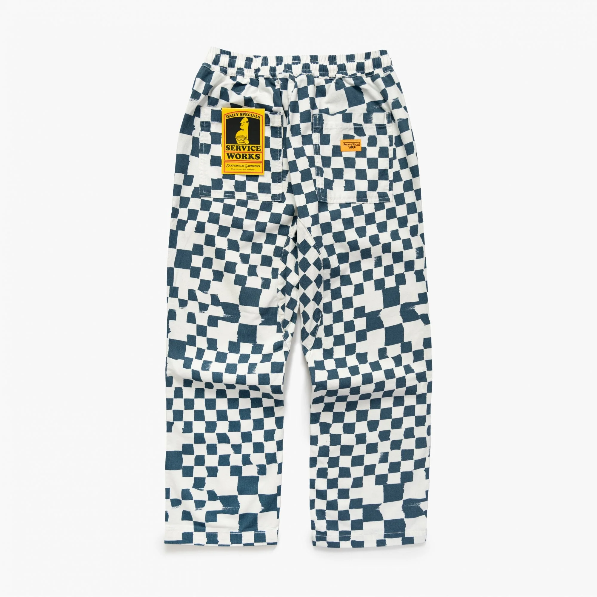 Printed Chef Pant - Teal Checker - Image 2