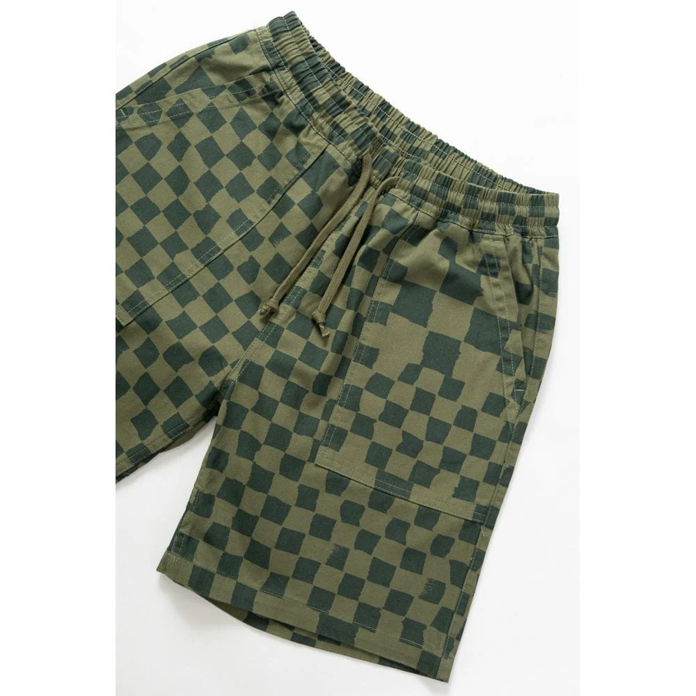 Printed Chef Short - Olive Checker - Image 3
