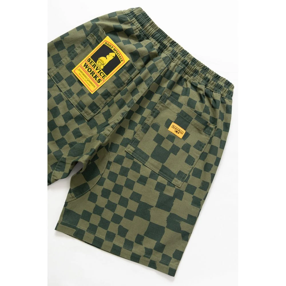 Printed Chef Short - Olive Checker - Image 5
